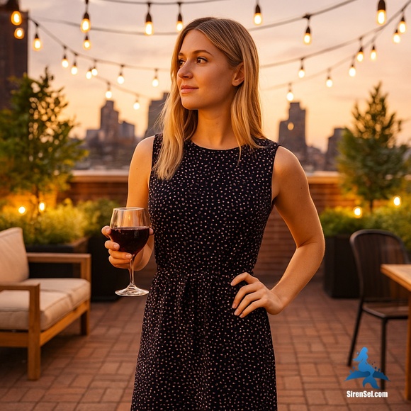 1171 Express Sleeveless Dress – Size S/P – Black & Pink Dot Print - Picture 2 of 14